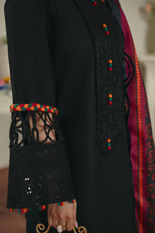 Picture of Zarlay - Rungraiz Luxury Pret - Black Schiffli - Available at Raja Sahib