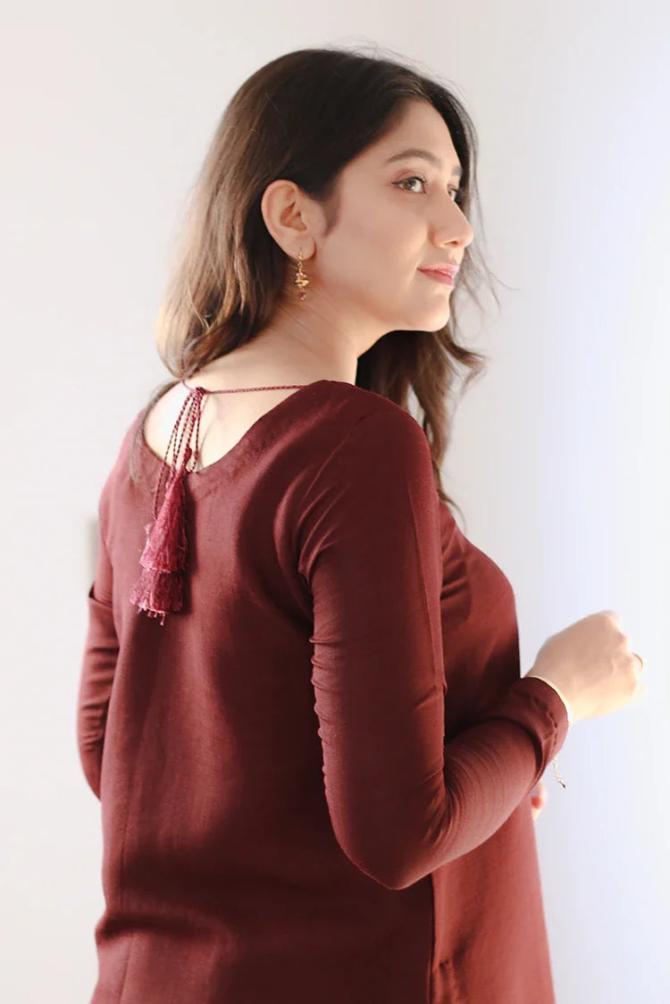 Picture of Zauk - 2 Piece - Maroon - Available at Raja Sahib