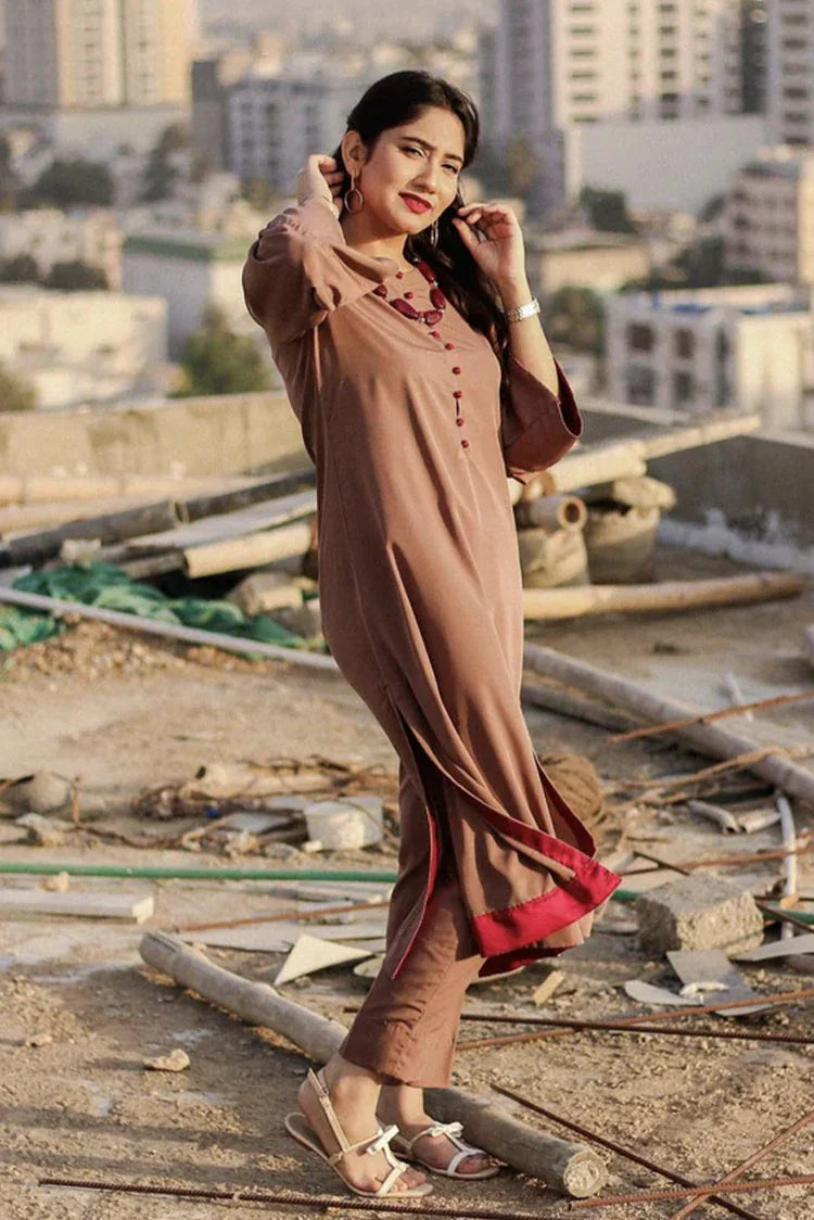 Picture of Zauk - 2 Piece - Rust - Available at Raja Sahib