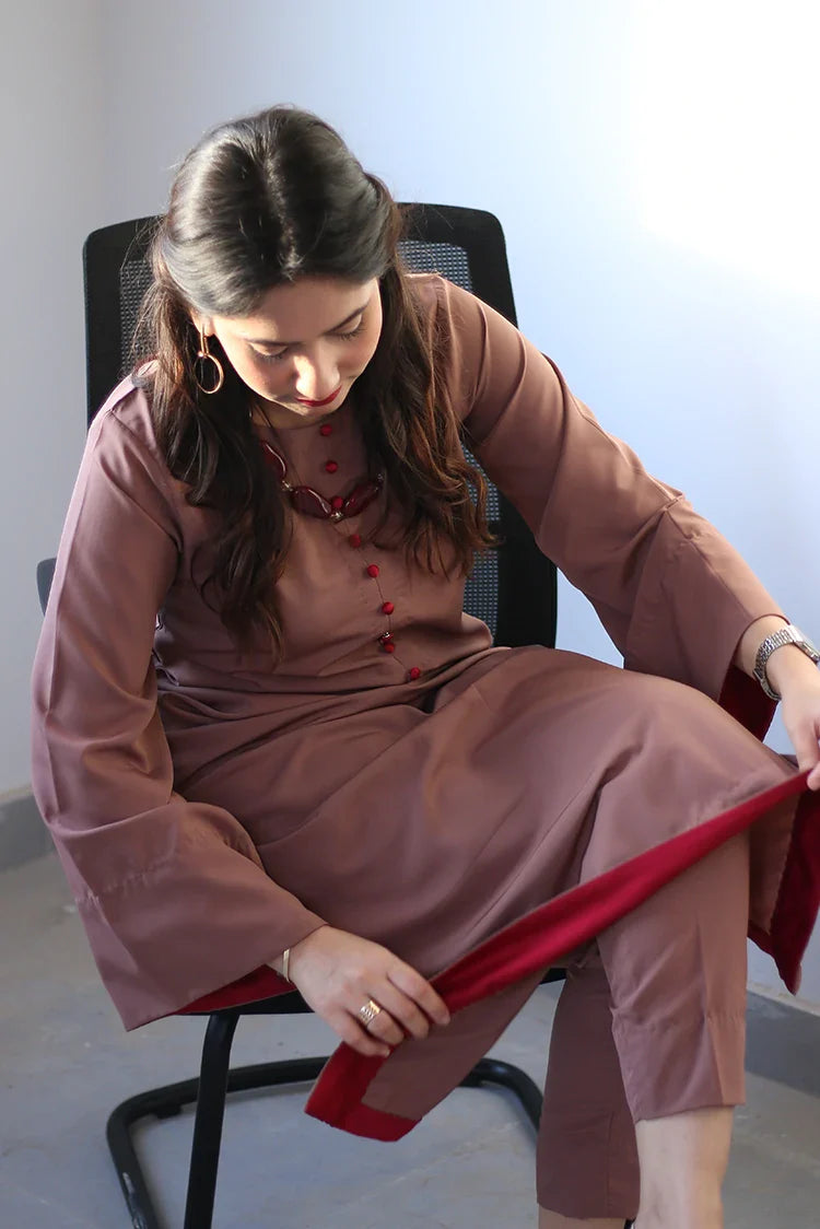 Picture of Zauk - 2 Piece - Rust - Available at Raja Sahib