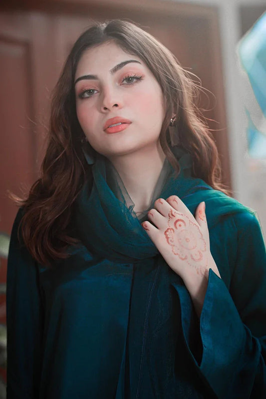 Picture of Zauk - 3 Piece - Teal Blue - Available at Raja Sahib