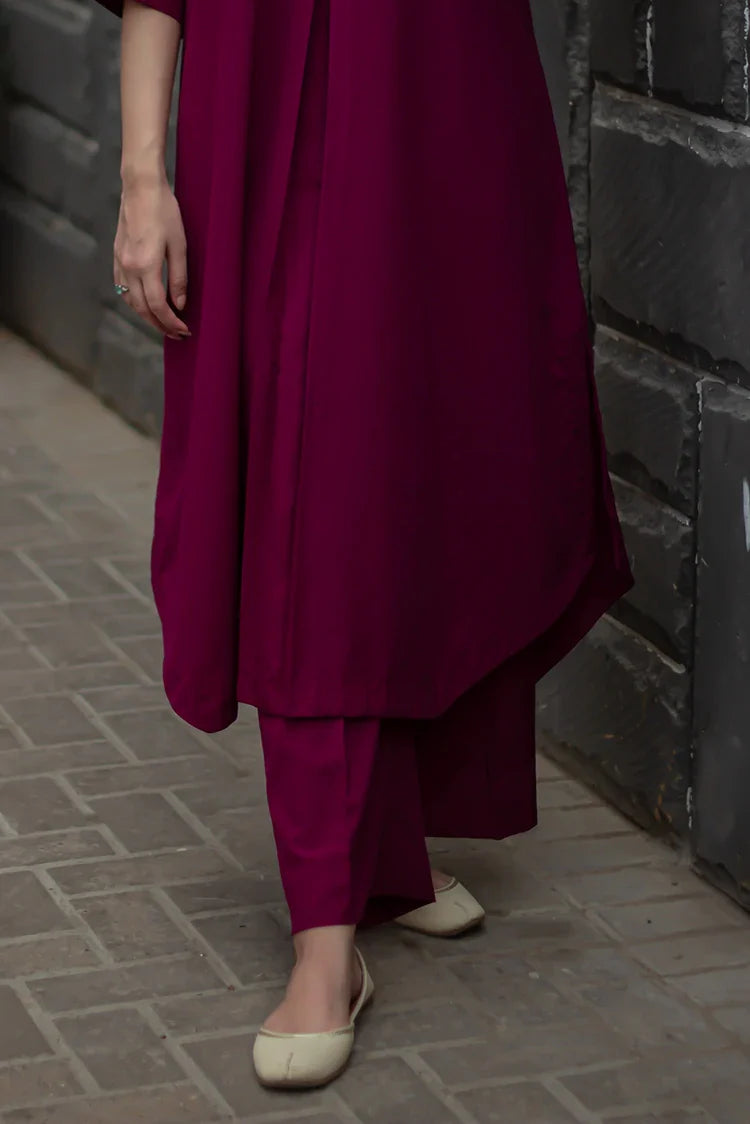Picture of Zauk - Casual Collection - 2 Piece - Magenta - Available at Raja Sahib