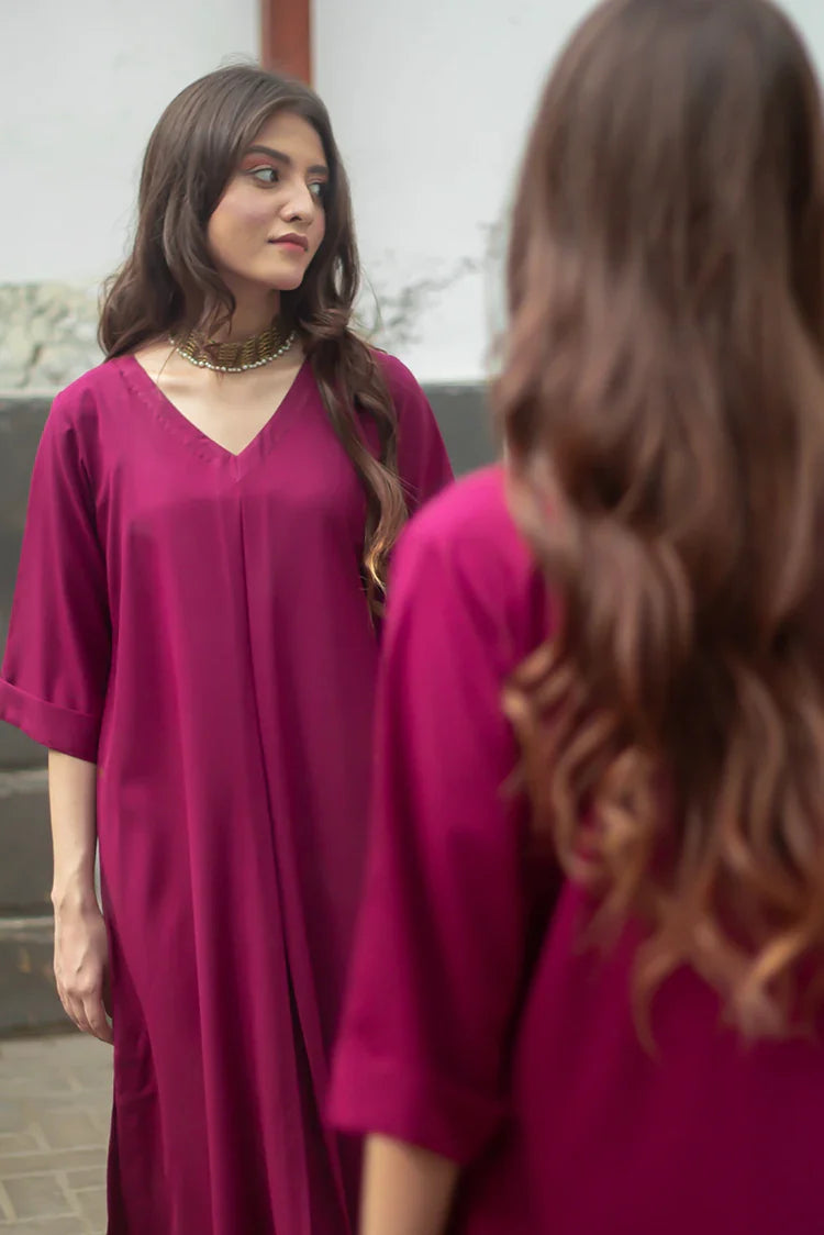 Picture of Zauk - Casual Collection - 2 Piece - Magenta - Available at Raja Sahib