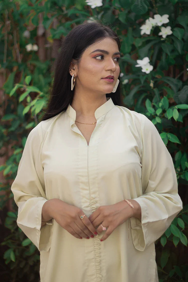 Picture of Zauk - Casual Collection - 2 Piece - Lemon Yellow - Available at Raja Sahib