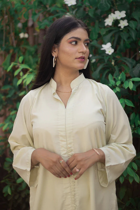 Picture of Zauk - Casual Collection - 2 Piece - Lemon Yellow - Available at Raja Sahib