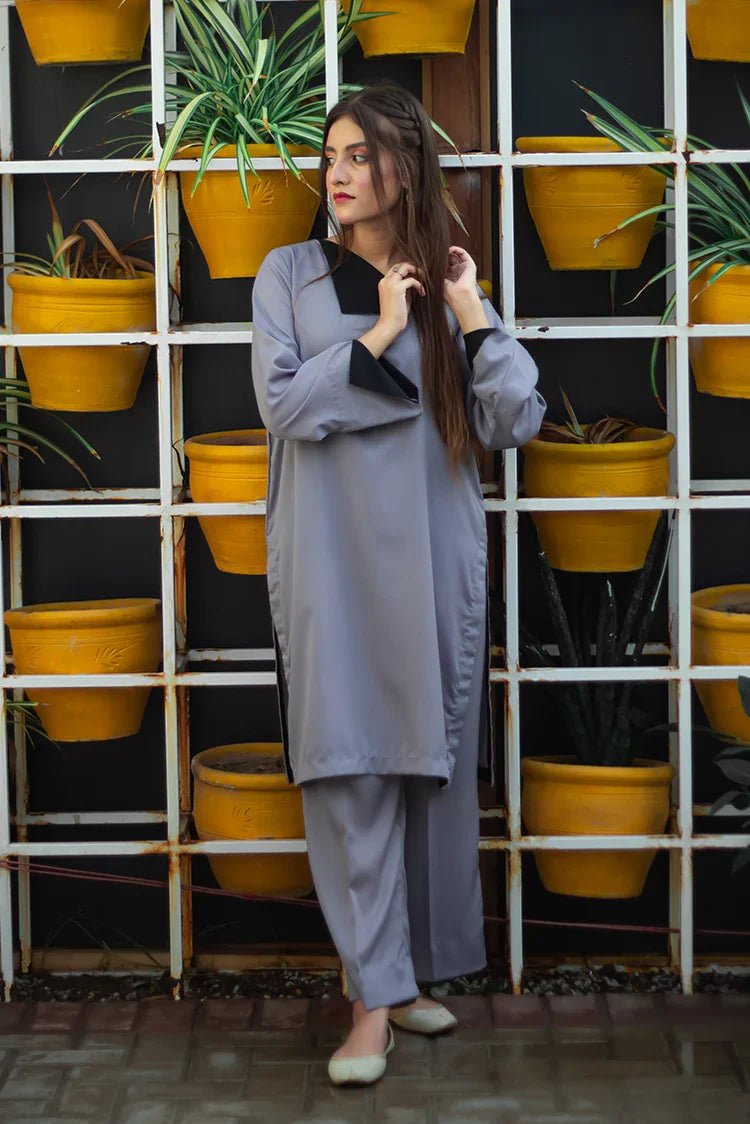 Picture of Zauk - Casual Collection - 2 Piece - Lava Grey - Available at Raja Sahib
