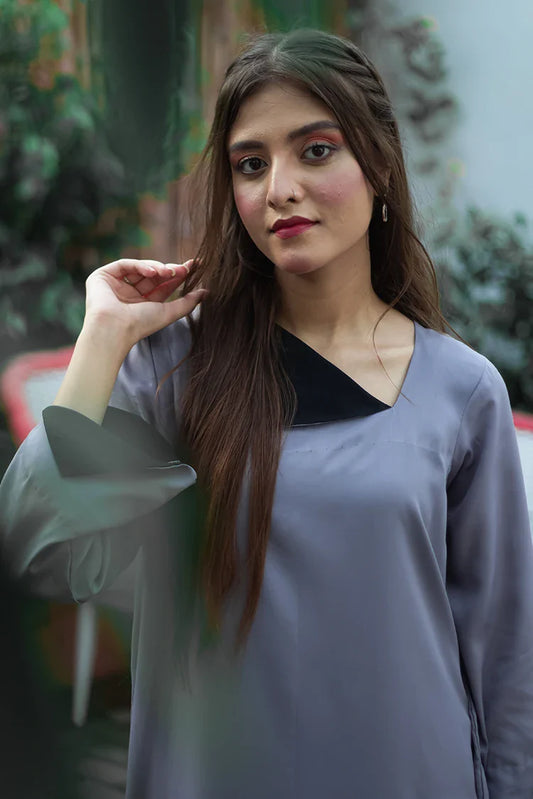 Picture of Zauk - Casual Collection - 2 Piece - Lava Grey - Available at Raja Sahib