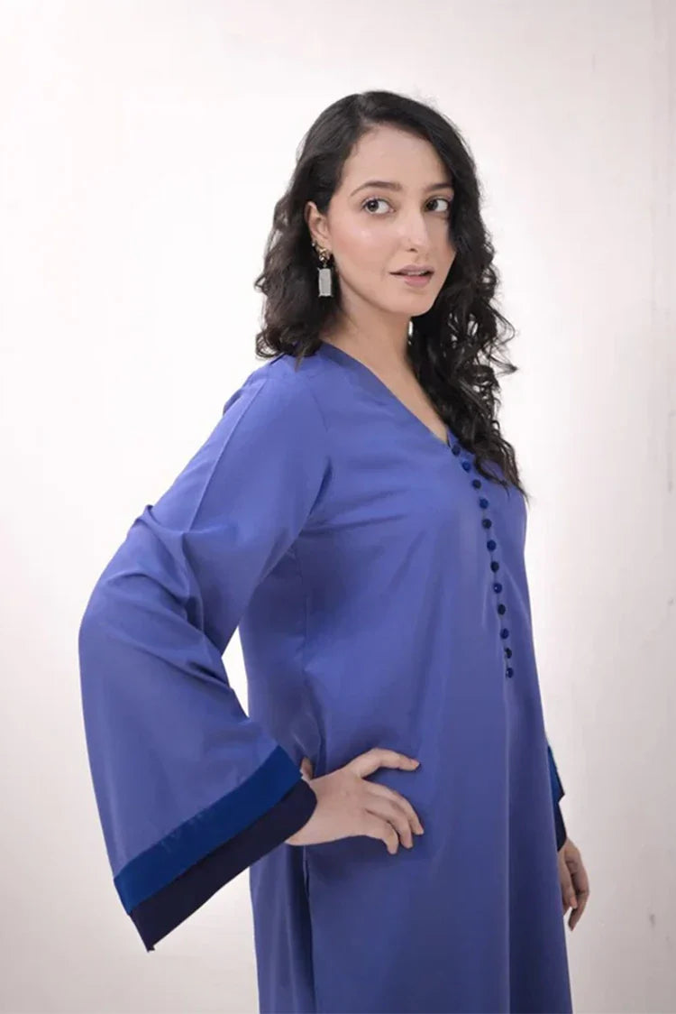 Picture of Zauk - Casual Collection - 2 Piece - Cornflower Blue - Available at Raja Sahib