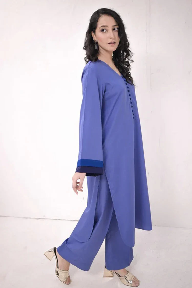 Picture of Zauk - Casual Collection - 2 Piece - Cornflower Blue - Available at Raja Sahib