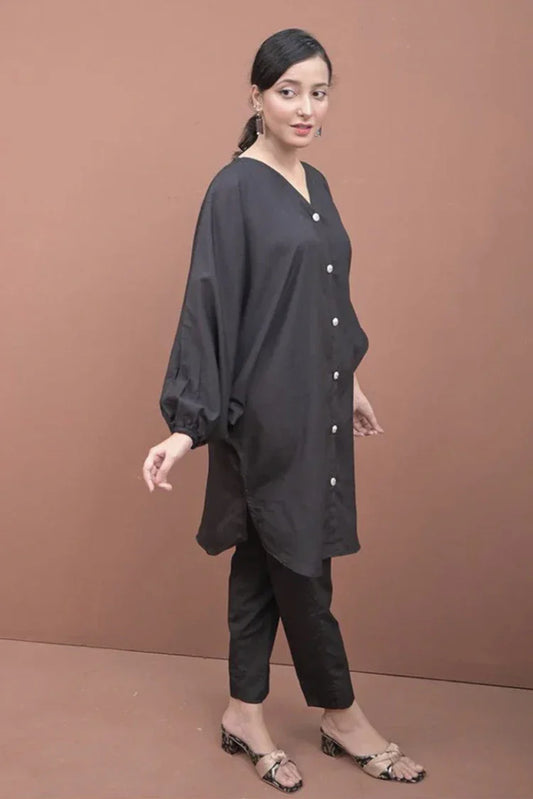 Picture of Zauk - Casual Collection - 2 Piece - Charcoal Black - Available at Raja Sahib