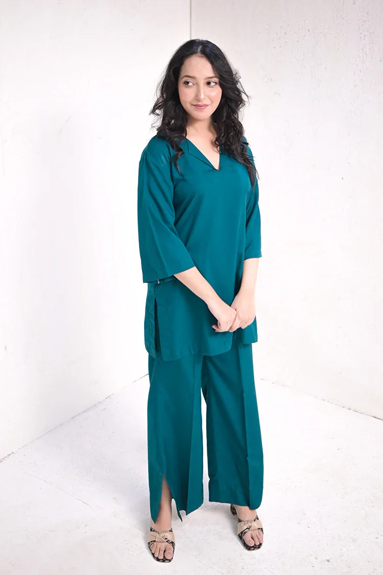 Picture of Zauk - Casual Collection - 2 Piece - Teal Green - Available at Raja Sahib