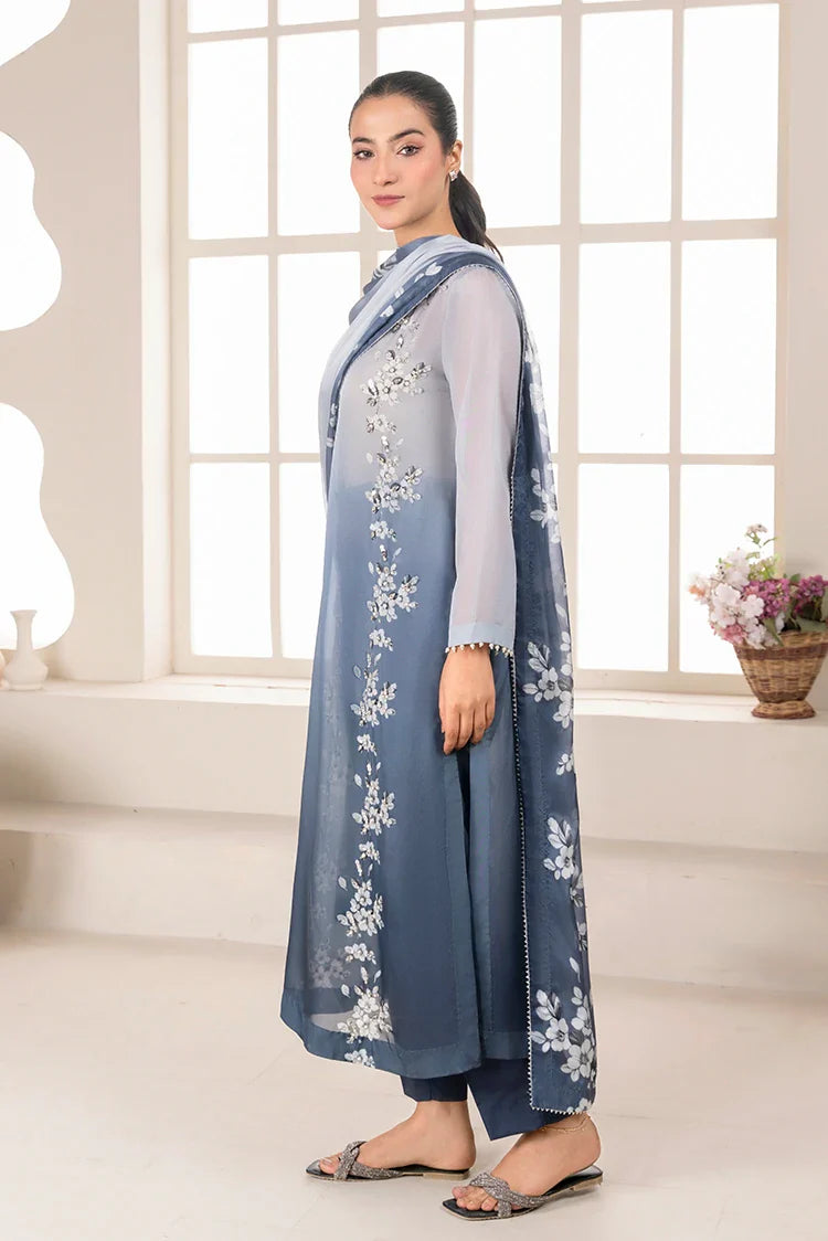 Picture of Stitch Vibes - Ravayah Eid Collection Vol 1 - Ciel Gris Dress - Available at Raja Sahib