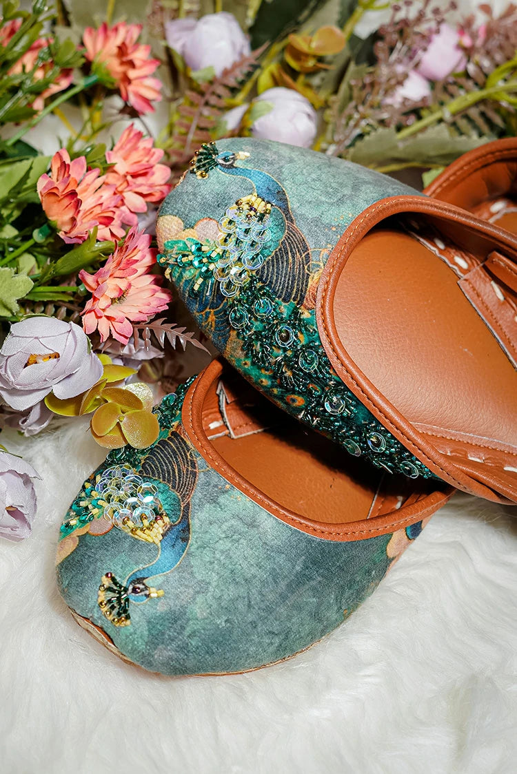 Picture of Viva Walk - Printed Petals - Peacock Jewel - Available at Raja Sahib
