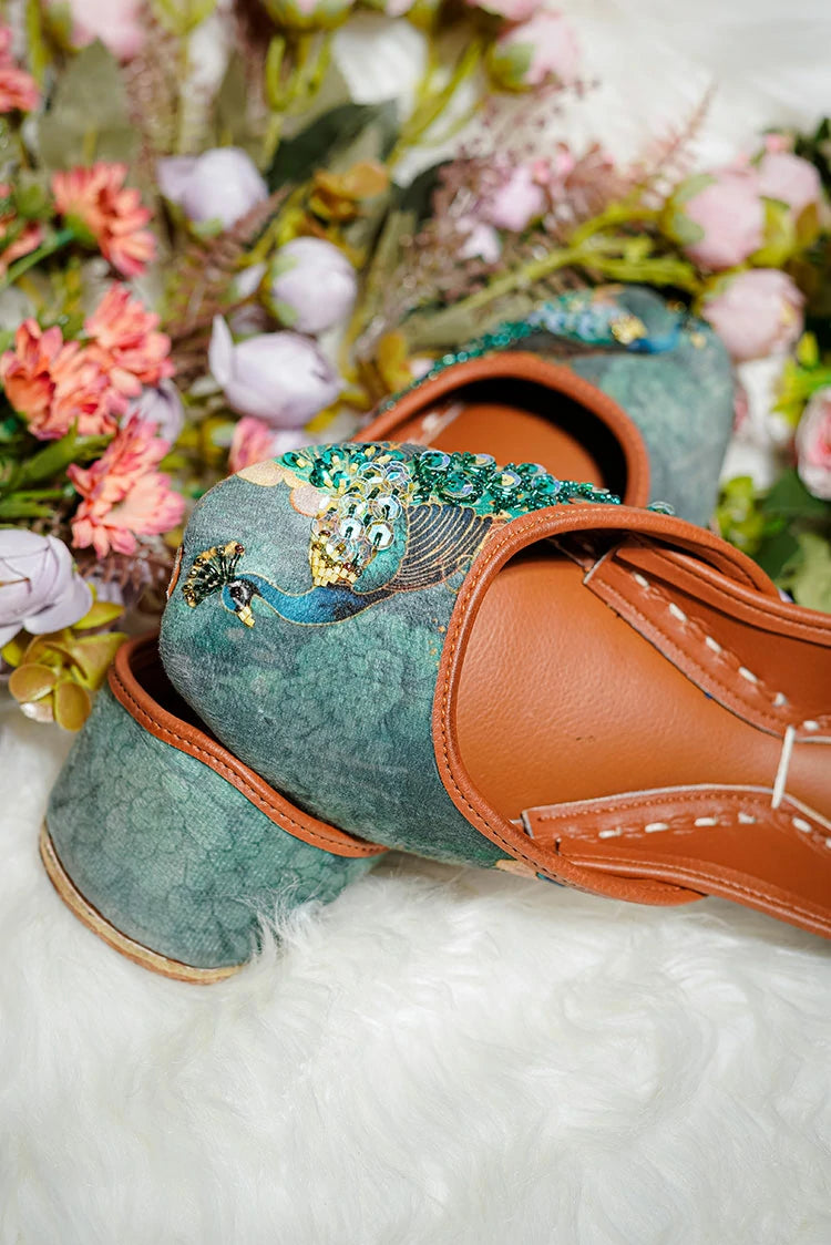 Picture of Viva Walk - Printed Petals - Peacock Jewel - Available at Raja Sahib