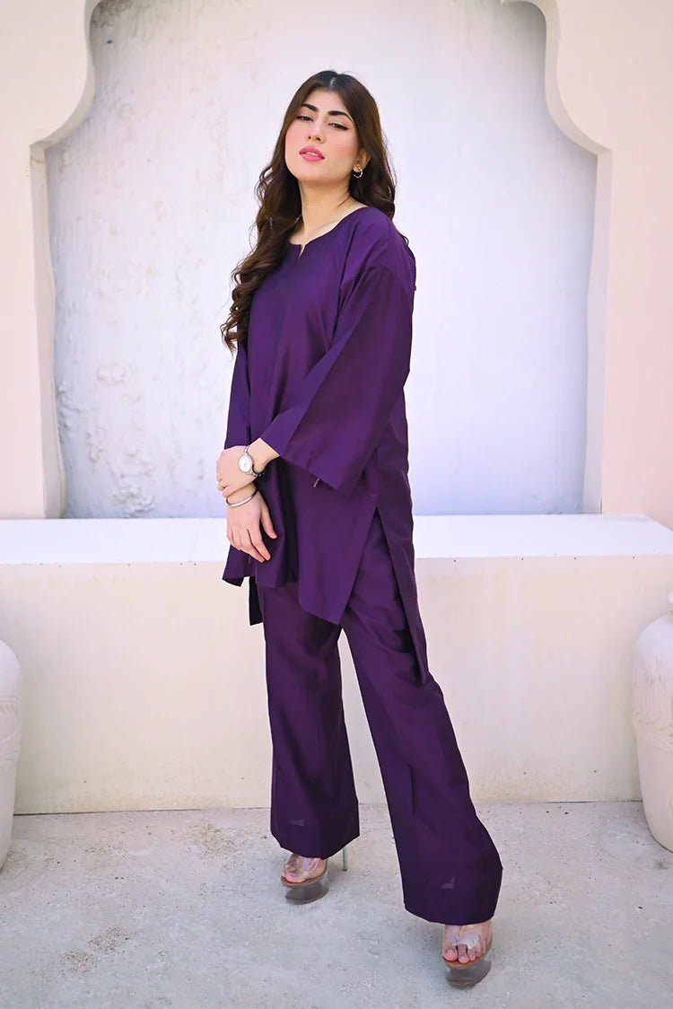 Picture of Zauk - Winter Basics - 2 Piece - Deep Violet - Available at Raja Sahib