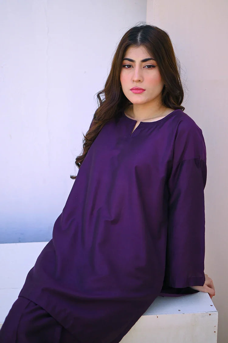 Picture of Zauk - Winter Basics - 2 Piece - Deep Violet - Available at Raja Sahib