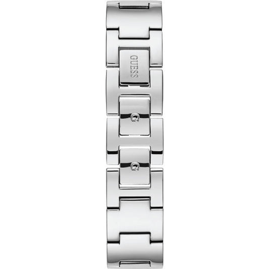 Guess Tri Glitz Silver Mesh Bracelet Silver Dial Quartz Watch for Ladies - W1142L1