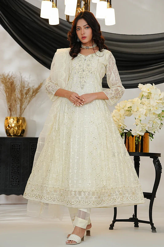 Picture of Alsiyaab - Adaa e Khaas - 3 Piece - Roshni - Off White - Available at Raja Sahib