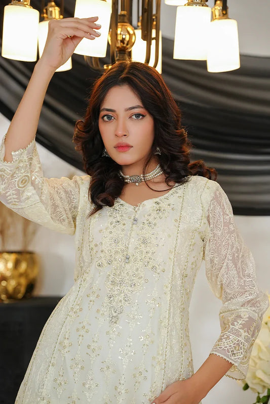 Picture of Alsiyaab - Adaa e Khaas - 3 Piece - Roshni - Off White - Available at Raja Sahib