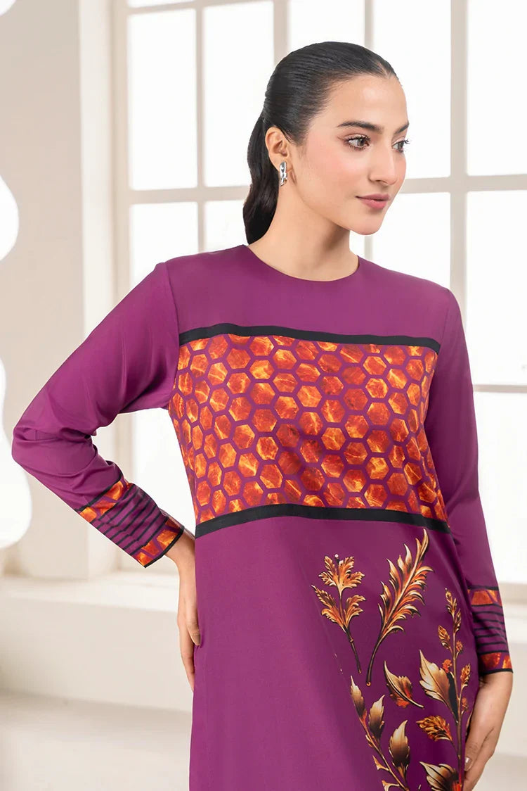 Picture of Stitch Vibes - Ravayah Eid Collection Vol 1 - Mulberry Muse Shirt - Available at Raja Sahib