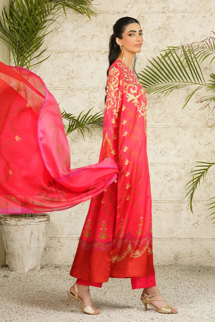 Picture of Stitch Vibes - Ravayah Eid Collection Vol 1 - Peony Glow Dress - Available at Raja Sahib