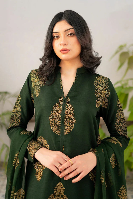 Picture of Zauk - Eid Edit - Kurta Set - Bottle Green - Available at Raja Sahib