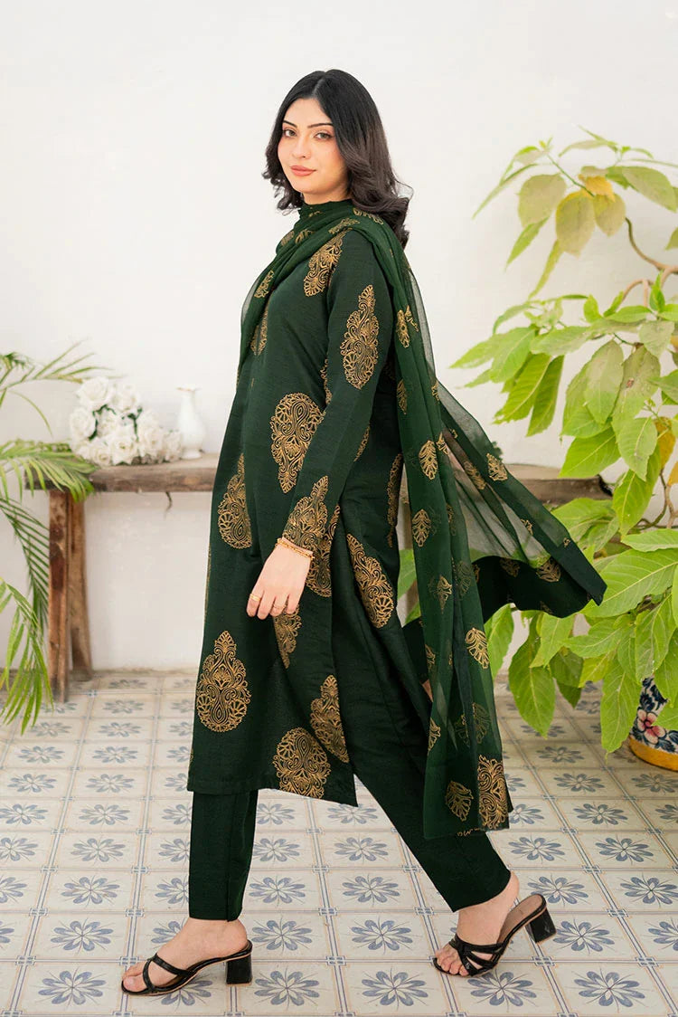 Picture of Zauk - Eid Edit - Kurta Set - Bottle Green - Available at Raja Sahib