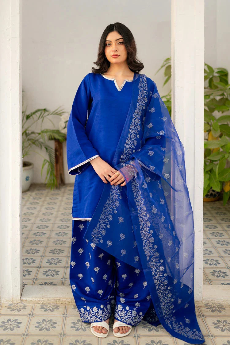 Picture of Zauk - Eid Edit - Farshi Shalwar Suit - Royal Blue - Available at Raja Sahib