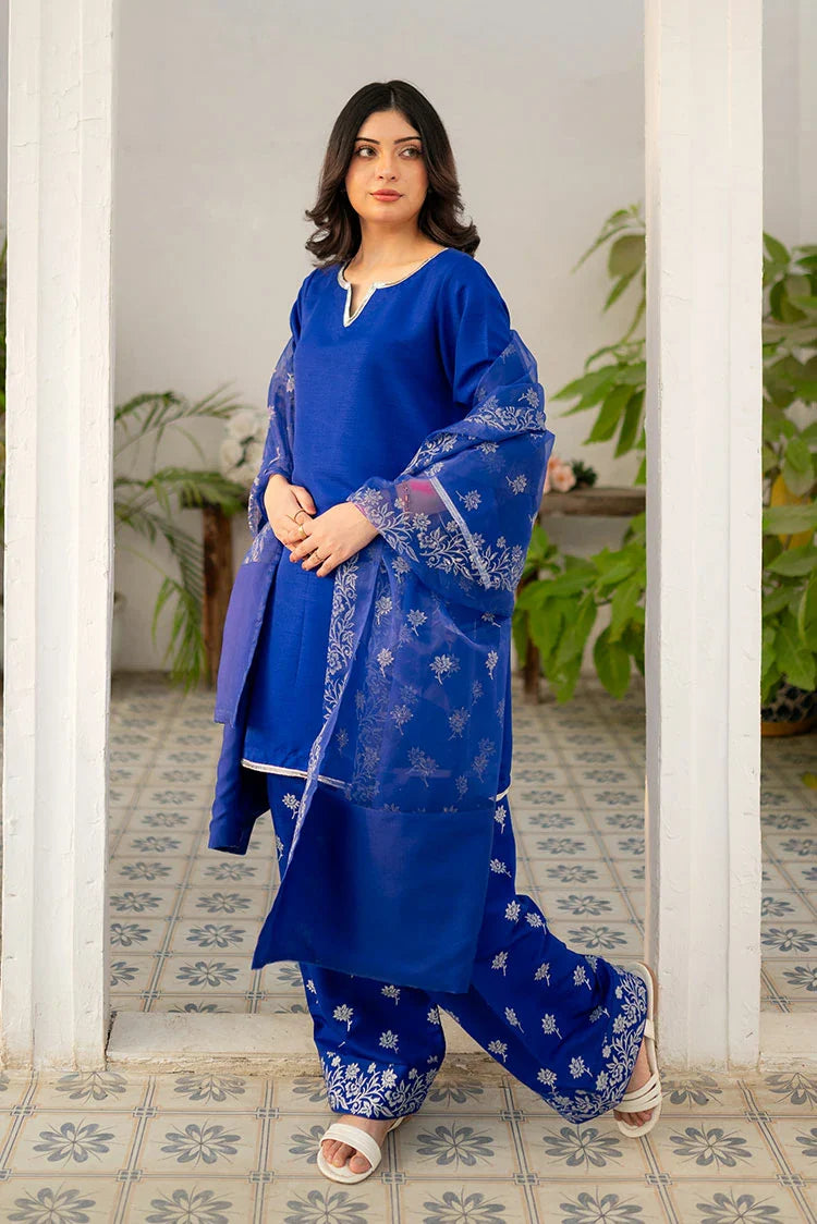 Picture of Zauk - Eid Edit - Farshi Shalwar Suit - Royal Blue - Available at Raja Sahib