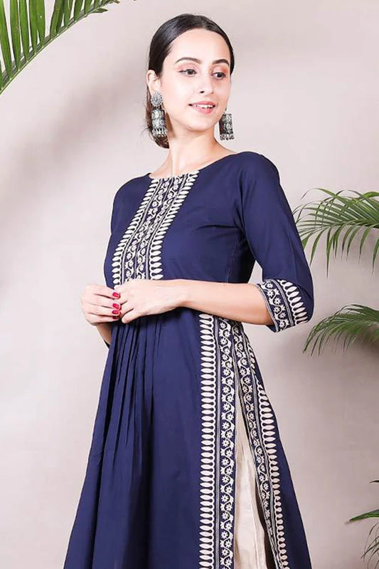 Picture of Zeek - Blue Gather Set - D2010 - Available at Raja Sahib