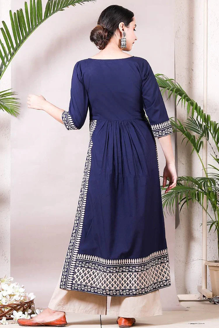 Picture of Zeek - Blue Gather Set - D2010 - Available at Raja Sahib