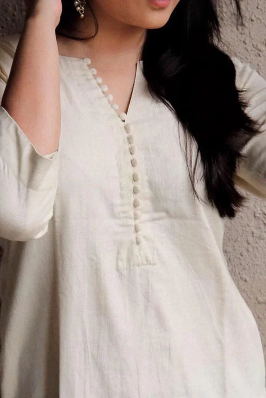 Zeek - White Simple Straight Kurta - D2019