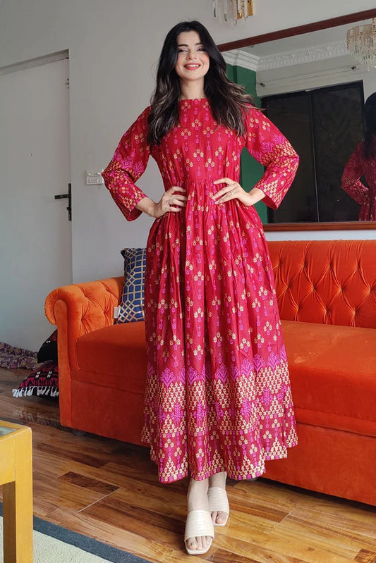 Zeek - Maroon 2 Color Maxi - D206