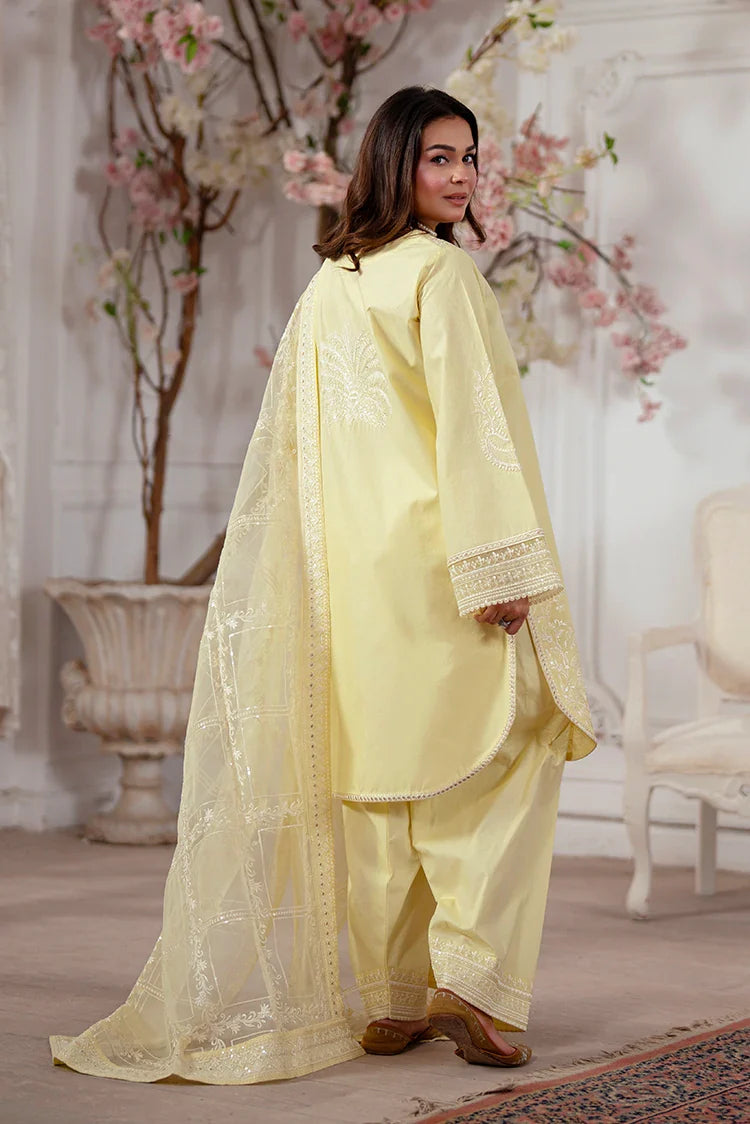 Picture of Zarlay - Gull Bahar Luxury Lawn - 3 Piece - Lemon Yellow - Available at Raja Sahib