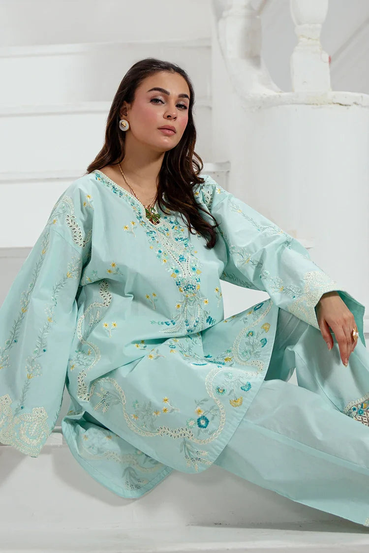 Picture of Zarlay - Gull Bahar Luxury Lawn - 3 Piece - Trending Ice Blue - Available at Raja Sahib