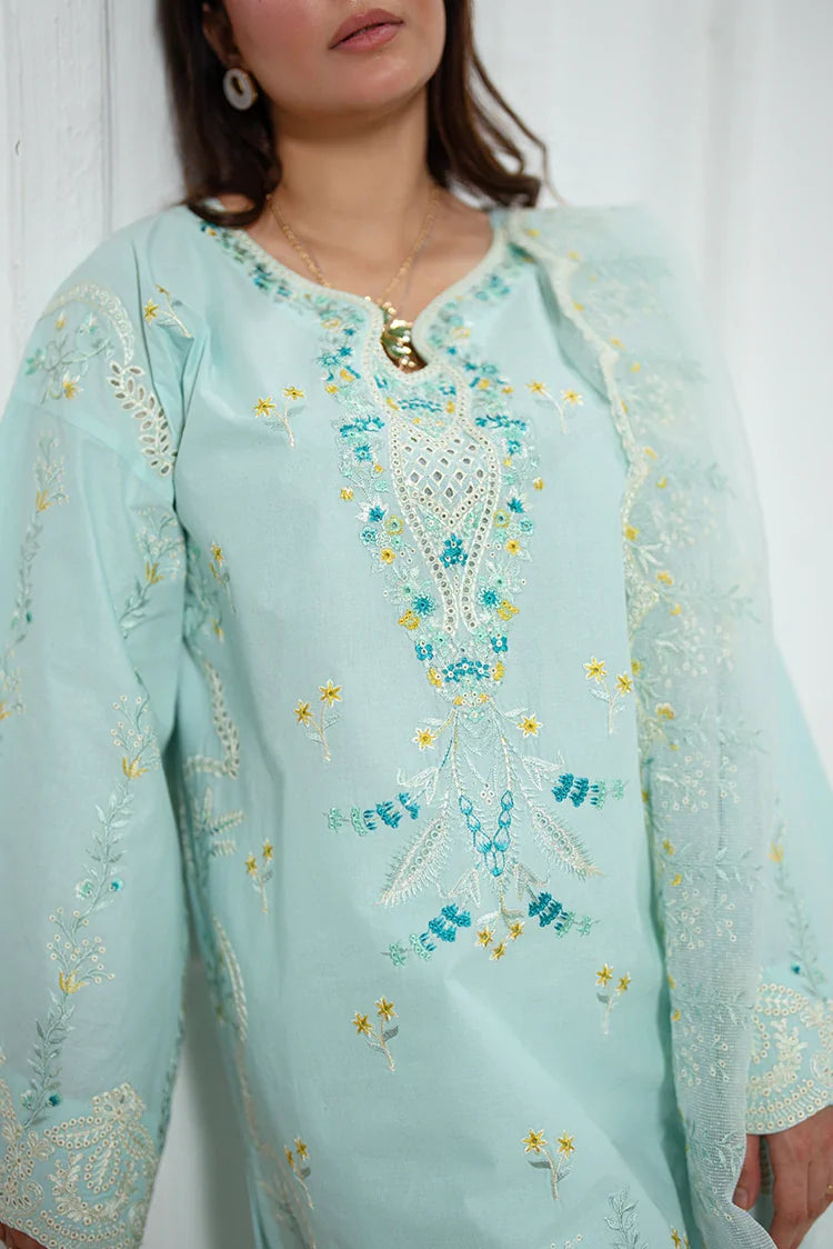 Picture of Zarlay - Gull Bahar Luxury Lawn - 3 Piece - Trending Ice Blue - Available at Raja Sahib