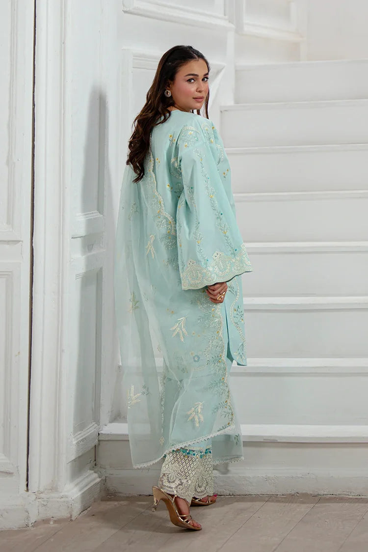 Picture of Zarlay - Gull Bahar Luxury Lawn - 3 Piece - Trending Ice Blue - Available at Raja Sahib