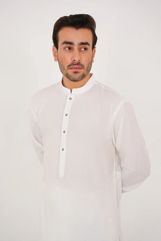 Picture of Off White Men's Suit Stitched Blended Fabric Design - Available at Raja Sahib