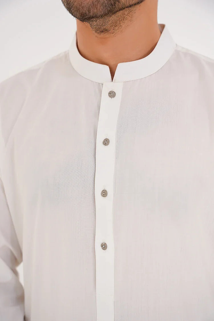 Picture of Off White Men's Suit Stitched Blended Fabric Design - Available at Raja Sahib