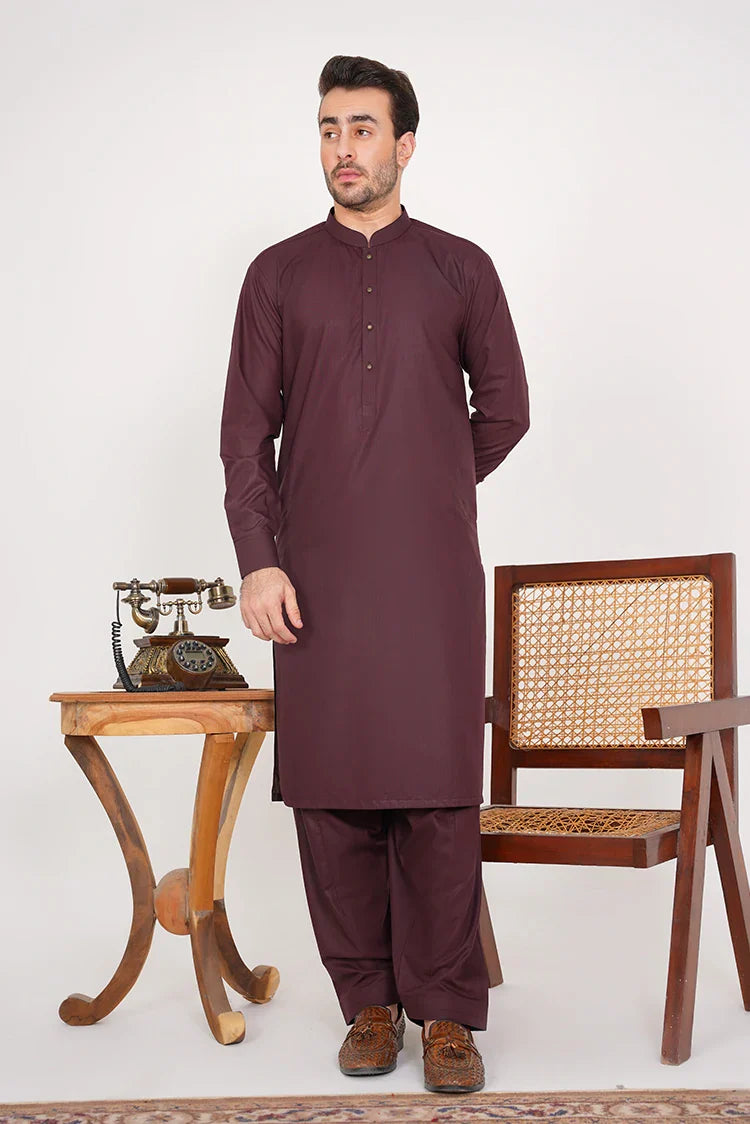 Picture of Shalwar Kameez Dress for Men With Buttoned Placket - Available at Raja Sahib