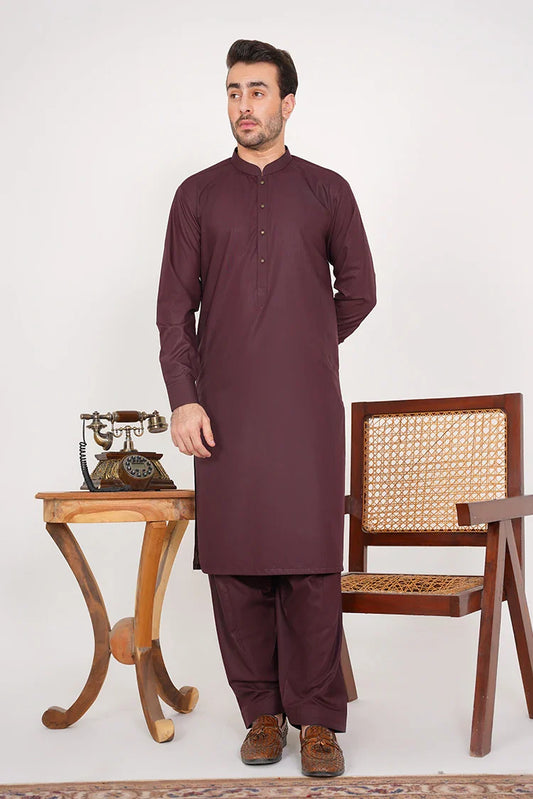 Picture of Shalwar Kameez Dress for Men With Buttoned Placket - Available at Raja Sahib
