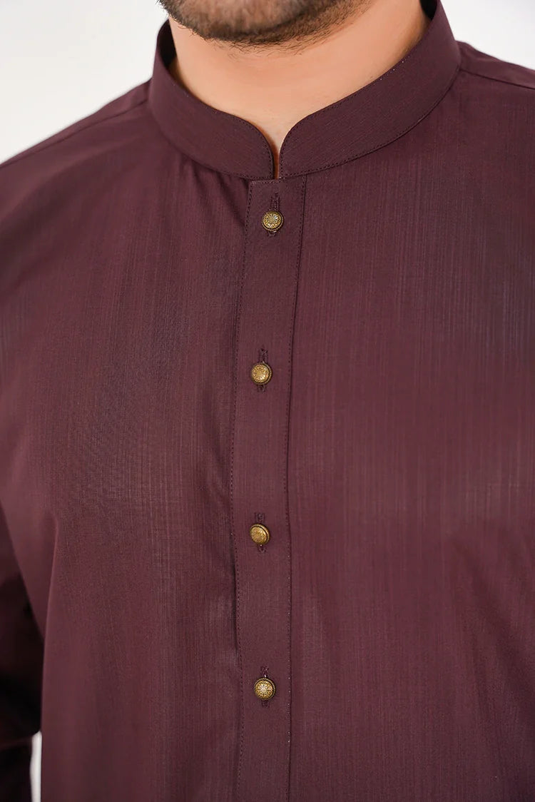 Picture of Shalwar Kameez Dress for Men With Buttoned Placket - Available at Raja Sahib