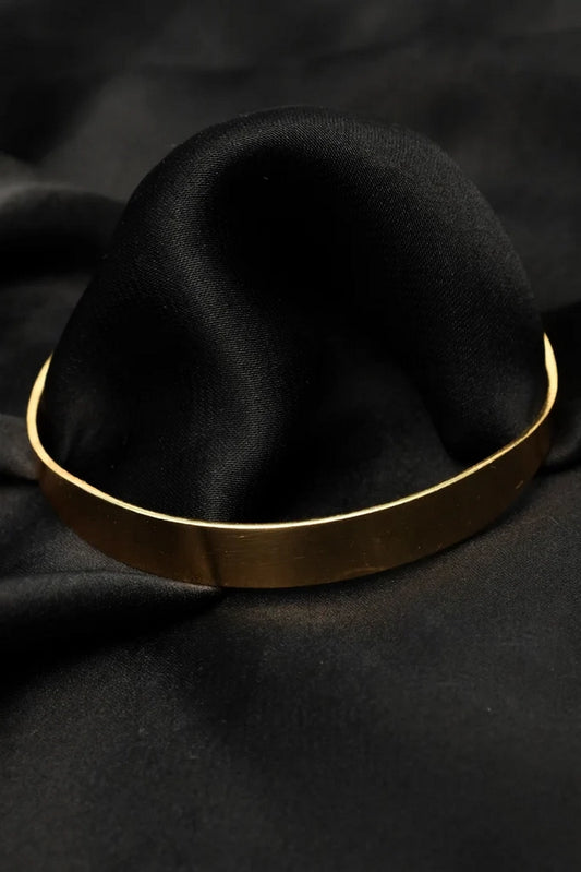 Picture of Zehnaz - Gold-Tone Minimalist Open Cuff Bracelet Sleek Everyday Jewelry - Available at Raja Sahib