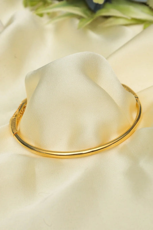 Picture of Zehnaz - Gold-Tone Textured Wavy Bangle Bracelet Stackable Modern Jewelry - Available at Raja Sahib