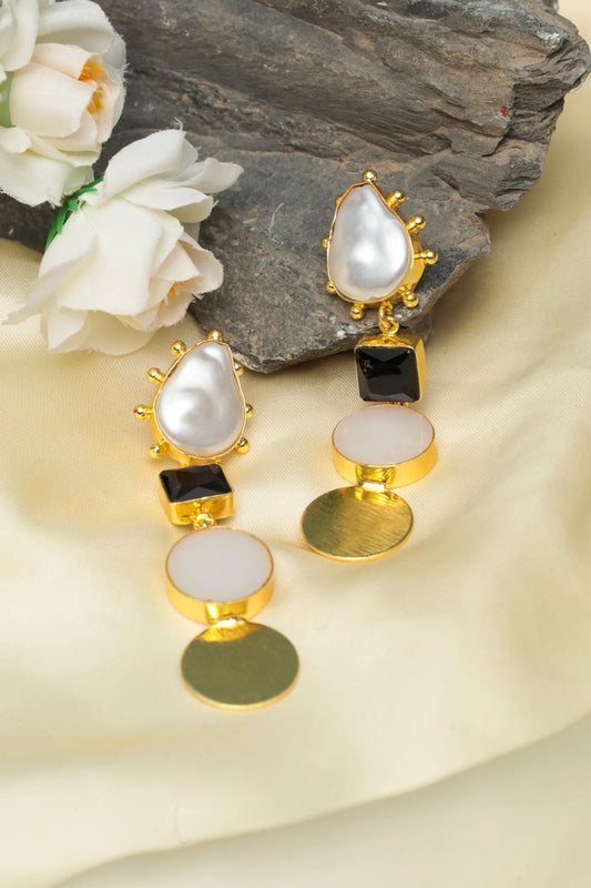 Picture of Zehnaz - Baroque Elegance Drop Earrings - Available at Raja Sahib