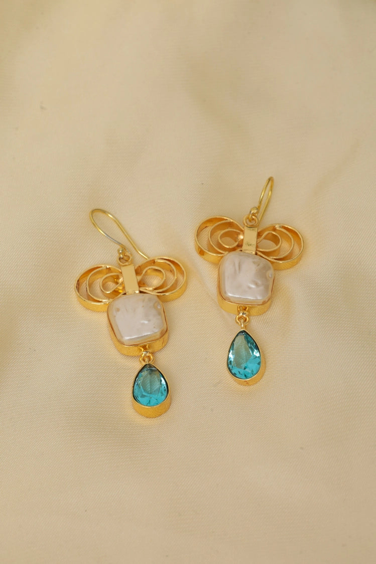 Picture of Zehnaz - Baroque Pearl Drop Earrings - Available at Raja Sahib