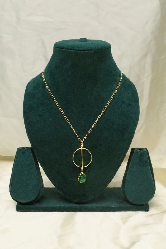 Picture of Zehnaz - Green Drop Necklace - Available at Raja Sahib