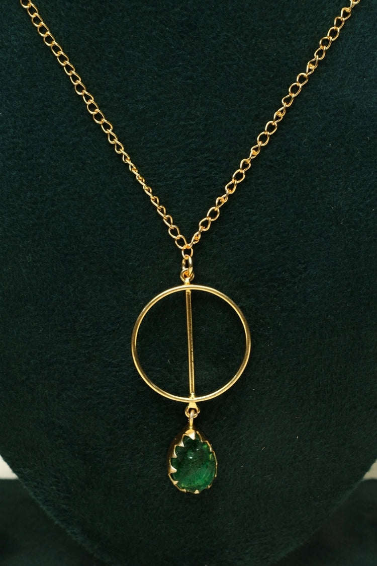 Picture of Zehnaz - Green Drop Necklace - Available at Raja Sahib