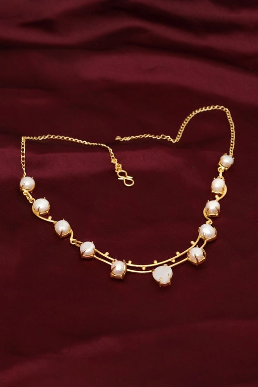 Picture of Zehnaz - Regal Pearl Necklace Elegant Gold-Tone Jewelry - Available at Raja Sahib