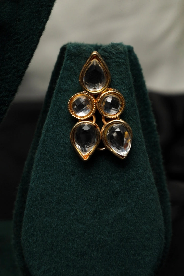 Picture of Zehnaz - Gold-Plated Kundan Necklace Set with Matching Earrings - Available at Raja Sahib